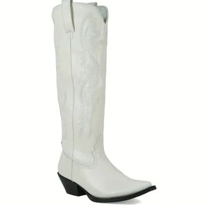 NWT White Wedding Embroidered Western Boots